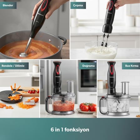 Homend Functionall 2851H Mutfak Robotu 2000 Watt Güç, 1,5 Litre Kapasite ve Çoklu Fonksiyonlar