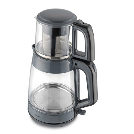 Homend Infinity 1764H Cam Çay Makinesi Antrasit Siyah