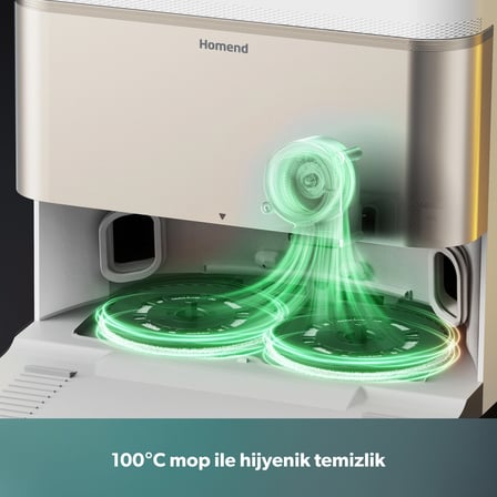 Homend Alex 50 Pro Ulticlean AI Destekli Akıllı Robot Süpürge 28000 Pa Emiş Güçlü Beyaz