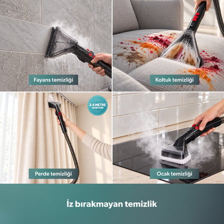 Homend Stain-X 1257H 2 in 1 Halı ve Buharlı Temizleme Makinesi