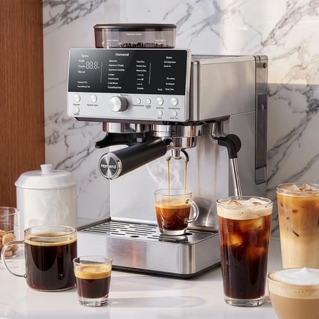 Homend LattePrimo Barista Tipi Çekirdek Öğütücülü Espresso Makinesi, 20 Sıcak ve Soğuk İçecek