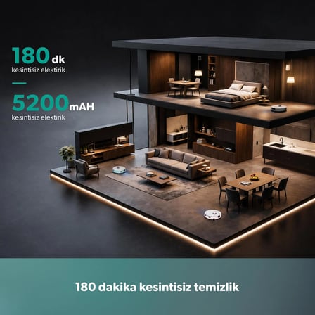Homend Alex 30 Otomatik Boşaltım Sistemli Moplu 20.000 Pa Robot Süpürge Pembe-Beyaz