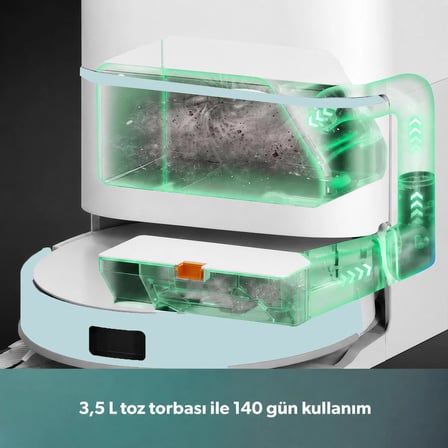 Homend Alex 30 Otomatik Boşaltım Sistemli Moplu 20.000 Pa Robot Süpürge Mavi-Beyaz