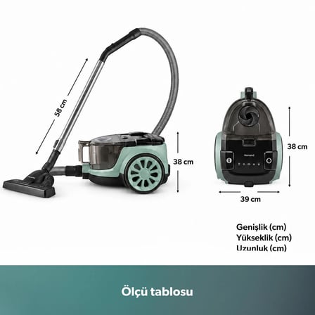 Homend Dustroyer 1255H Yatay Süpürge Su Yeşili