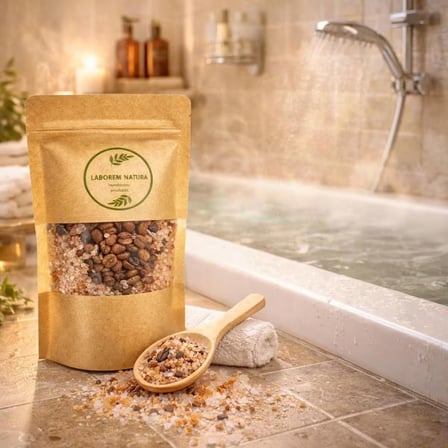 Kahveli Çok Amaçlı Banyo, Ayak ve Vücut Tuzu | Mineralli Rahatlatıcı Bakım Tuzu 200 g