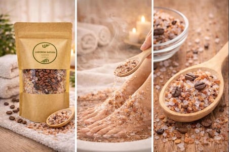 Kahveli Çok Amaçlı Banyo, Ayak ve Vücut Tuzu | Mineralli Rahatlatıcı Bakım Tuzu 200 g