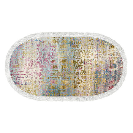 Dekoreko İnci Halı Dijital Saçaklı Oval 1895 Desen 1