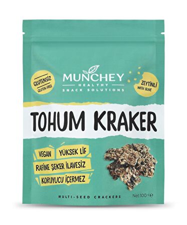 Munchey Büyük Boy Zeytinli Tohum Kraker 100g