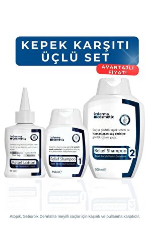 Relief Kepek Karşıtı Atak Şampuanı Devam Şampuanı ve Nemlendirici Losyon Seti