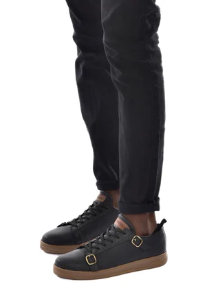 CH191 CKT Side Buckle Erkek Ayakkabı SIYAH