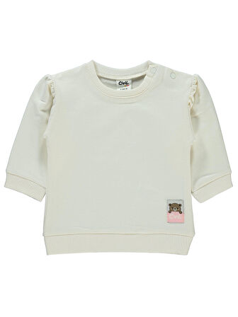 Civil Baby Kız Bebek Sweatshirt 6-18 Ay Ekru