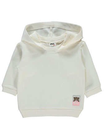 Civil Baby Kız Bebek Kapüşonlu Sweatshirt 6-18 Ay Ekru