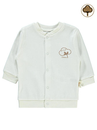Civil Baby Organik Bebek Hırka 1-12 Ay Ekru