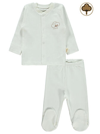 Civil Baby Bebek Organik Pijama Takımı 0-6 Ay Ekru