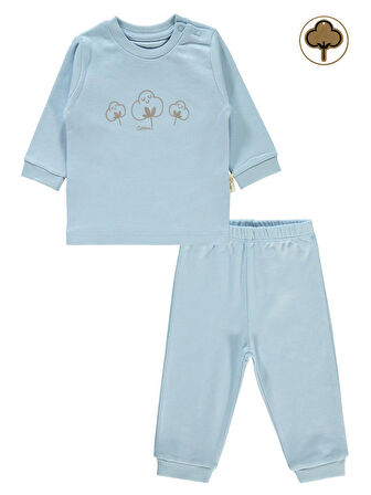 Civil Baby Bebek Organik Pijama Takımı 1-9 Ay Mavi