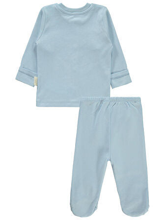 Civil Baby Bebek Organik Pijama Takımı 0-6 Ay Mavi