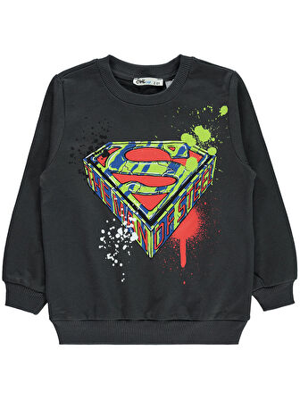 Superman Erkek Çocuk Sweatshirt 2-5 Yaş Antrasit