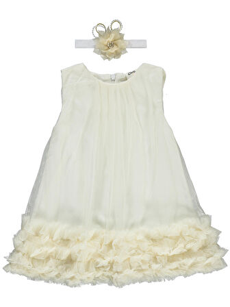 Civil Baby Kız Bebek Elbise 6-18 Ay Ekru