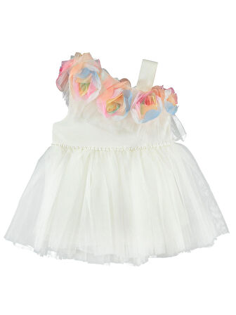 Civil Baby Kız Bebek Elbise 6-18 Ay Ekru