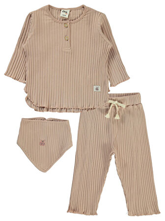 Civil Baby Kız Bebek 3'lü Takım 6-18 Ay Pudra