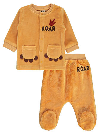 Civil Baby Erkek Bebek Pijama Takımı 3-6 Ay Güderi Hardalı