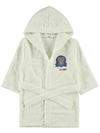 Civil Boys Erkek Çocuk Kapüşonlu Bornoz 4-8 Yaş  Ekru