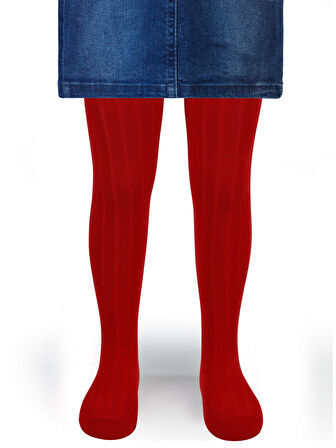 Civil Girls Kız Çocuk Külotlu Çorap 3-11 Yaş Çorap Kırmızı