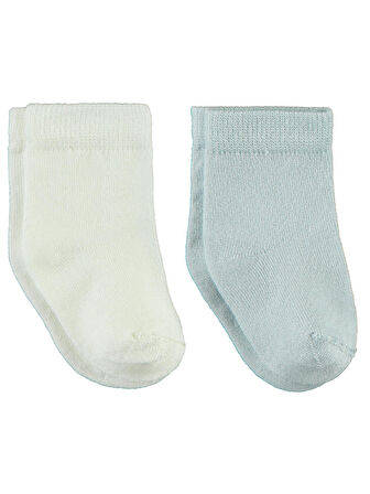 Civil Baby Bebek 2'li Çorap Set 6-18 Ay Ekru-Mavi