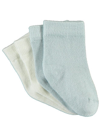 Civil Baby Bebek 2'li Çorap Set 6-18 Ay Ekru-Mavi
