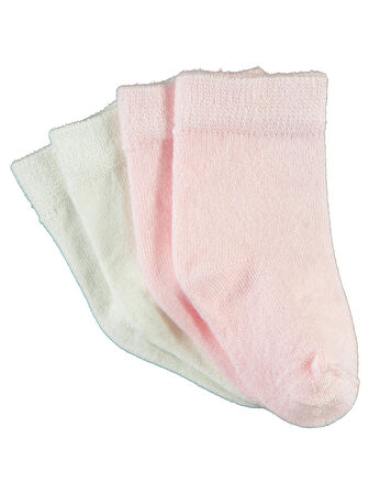 Civil Baby Bebek 2'li Bambu Çorap Set 6-18 Ay Ekru-Pembe