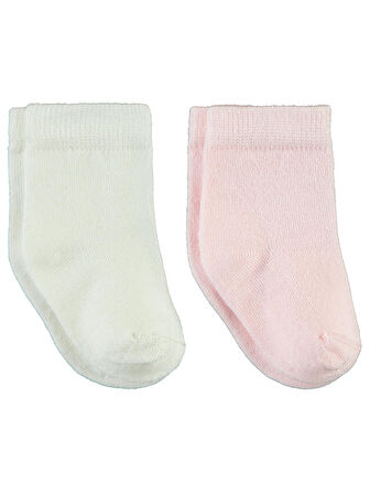 Civil Baby Bebek 2'li Bambu Çorap Set 6-18 Ay Ekru-Pembe