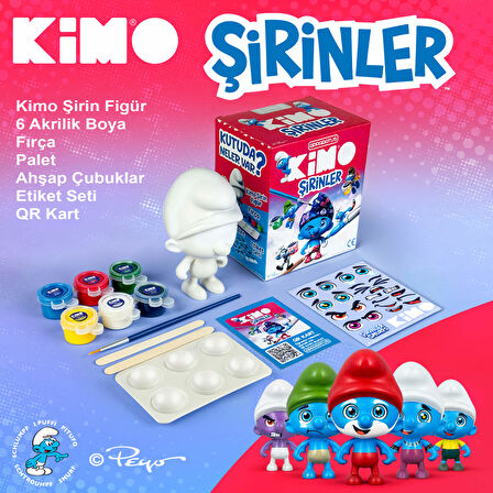 Kimo Şirinler Figür Tasarım Seti (Çiz-Boya-Yapıştır)