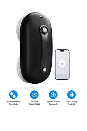 Şımart Akıllı Cam Temizleme Robotu Uygulama ve Kumanda Kontrollü 3200Pa Vakum Gücü Yeni Nesil