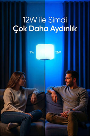 Şımart Akıllı Ampul Bluetooth 1100 Lümen Yüksek Parlaklık 16 Milyon Renk Seçeneği