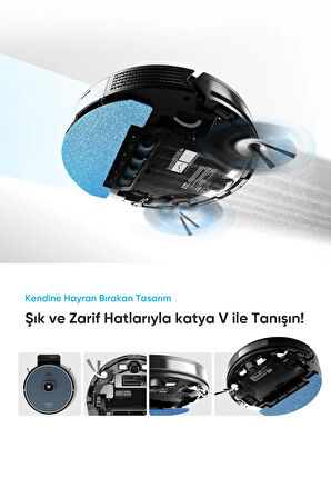 Şımart katya V Akıllı Robot Süpürge 10000Pa Güçlü Emiş Gücü 6400mAh Yüksek Batarya