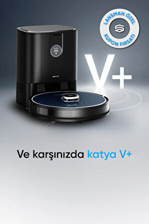 Şımart katya V+ Akıllı Robot Süpürge 10000Pa Premium Otomatik Toz Toplama Üniteli