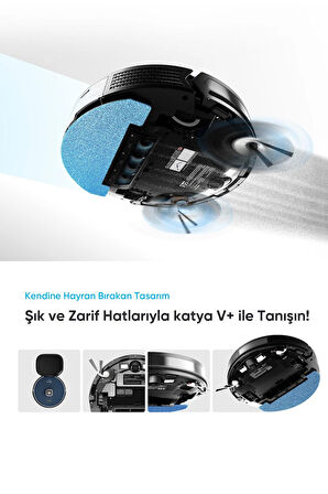 Şımart katya V+ Akıllı Robot Süpürge 10000Pa Premium Otomatik Toz Toplama Üniteli