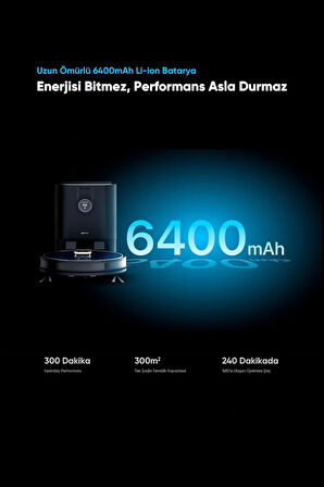 Şımart katya V+ Akıllı Robot Süpürge 10000Pa Premium Otomatik Toz Toplama Üniteli