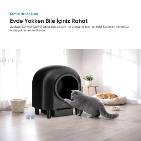 Şımart Akıllı Kedi Tuvaleti 80Lt, Otomatik Temizleme ve Wi-Fi Kontrollü
