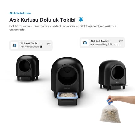 Şımart Akıllı Kedi Tuvaleti 80Lt, Otomatik Temizleme ve Wi-Fi Kontrollü