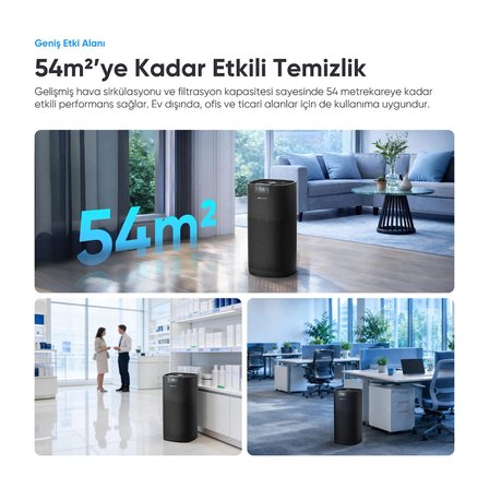 Şımart Akıllı Hava Temizleyici Pro H13 HEPA Filtreli 450 m3 UV Negatif İyonlu Wi-Fi Kontrollü 54 m2