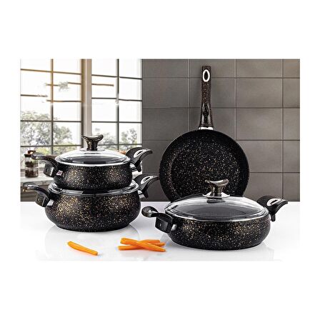 LİNES YONCA 7 PARÇA GRANİT SİYAH