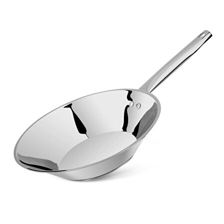 Lines Chef 28 Cm Metal Kulp Çelik Wok Tava