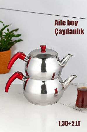 Porsima 4 Nolu Dayanıklı Aile Boy Paslanmaz Çelik Çaydanlık Takım