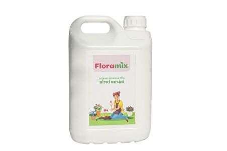 Floramix Çiçekli Bitkiler İçin Solucan Gübreli Bitki Besini - Vitamini 5 L