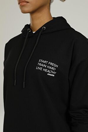 Sn836 Gınny Prınted Detaı Siyah Kadın Sweatshirt