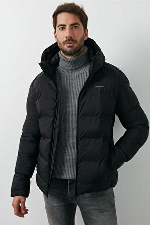 Lumberjack Siyah Erkek Nakışlı Şişme Mont W M-SN22 NOLAN COAT 2P