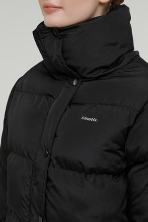 W-SN2060 SERENA COAT 2PR Siyah Kadın Uzun Kaban