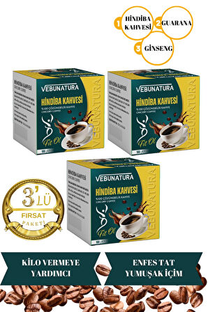 Hindiba Kahvesi, Guarana,Ginseng Detox Kahve 3 X 100gr Fırsat Paketi