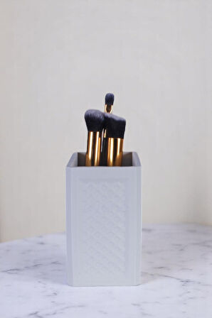 Makyaj Organizeri Makyaj Fırçalığı Makyaj Organizer Düzenleyici Altın Renk Model 92